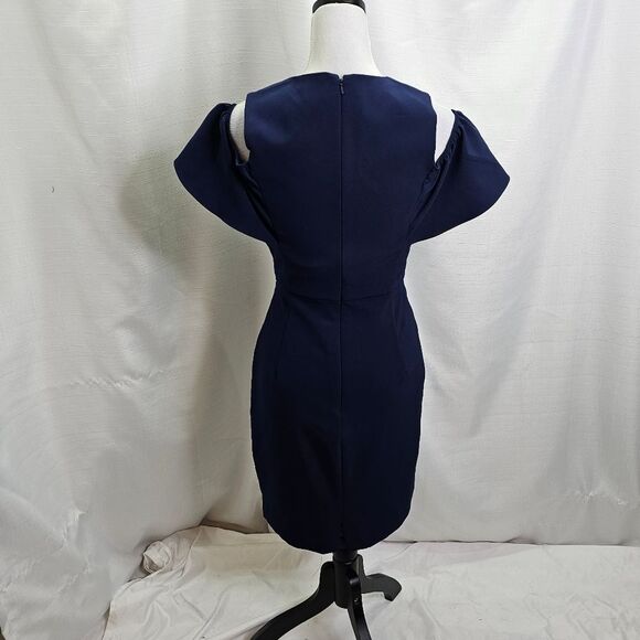 Bardot Navy Blue Cold Shoulder Jessie Dress Size 6 - Picture 8 of 11